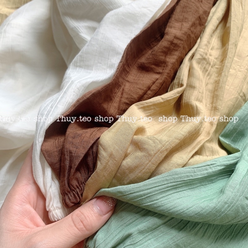 Áo sơ mi tơ cúc nhỏ dài tay bo mềm mát
