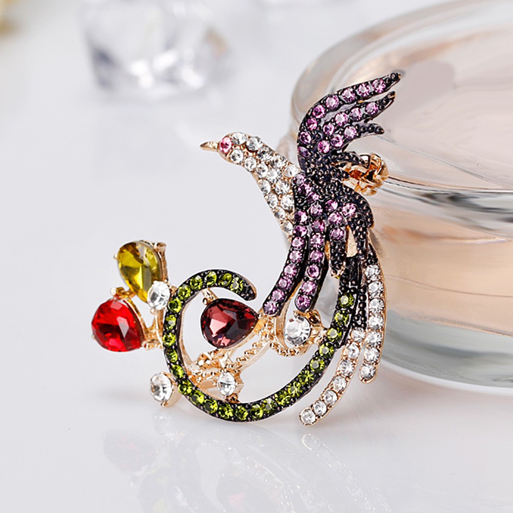 Trâm cài thiết kế hình chim phượng hoàng đính đá thanh lịch