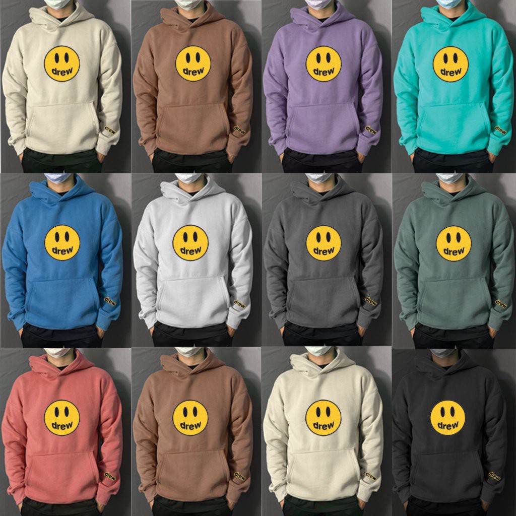 Áo Hoodie DREW unisex nam nữ 10 màu Vải Nỉ Bông 350gsm | BigBuy360 - bigbuy360.vn