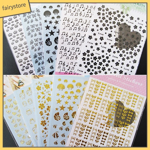 Tờ nhãn dán móng nghệ thuật nhiều kiểu thời trang