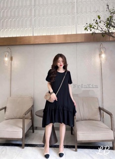 Váy cotton đuôi cá tay bồng