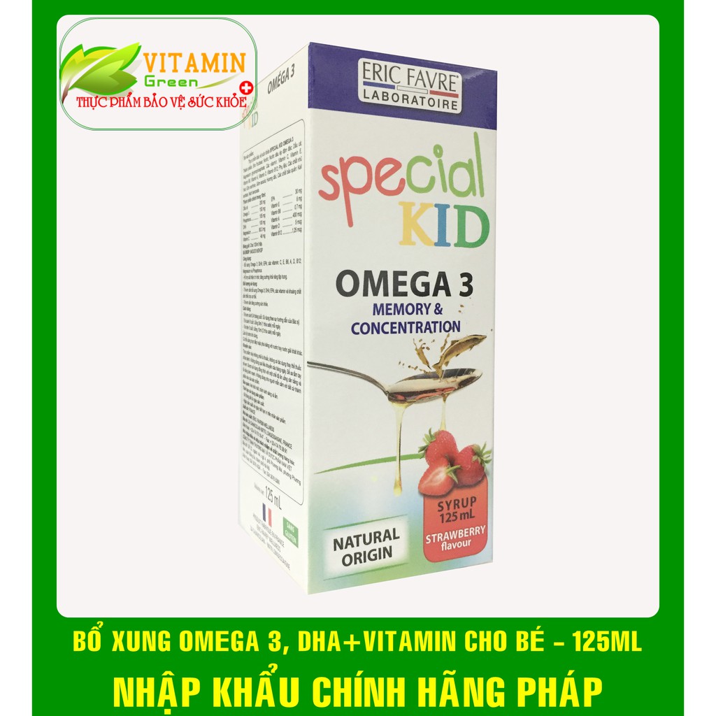 SPECIAL KID OMEGA 3 BỔ XUNG DHA VITAMIN CHO BÉ 125ml | NHẬP KHẨU CHÍNH HÃNG PHÁP