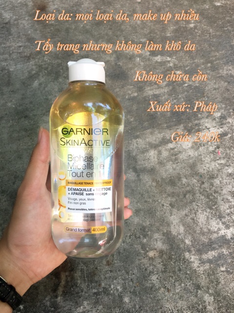 Garnier Micellar Cleansing Water – nước tẩy trang 400ml - bản Pháp đủ loại