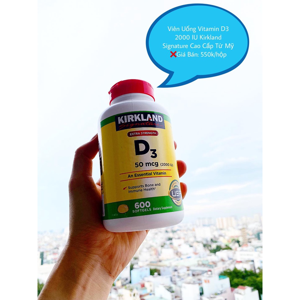 Vitamin D3 2000IU Kirkland 600 viên