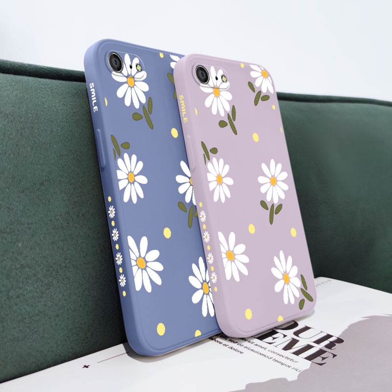 Ốp Điện Thoại Silicone Dẻo In Hình Hoa Cúc Cho IPhone 8 7 Plus SE 2020 6 6S Plus