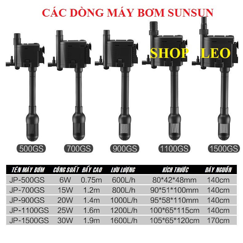 Bơm bể cá SUNSUN đa năng (Bơm chìm bể cá, hút đáy, thổi luồng ,Tạo ôxy)