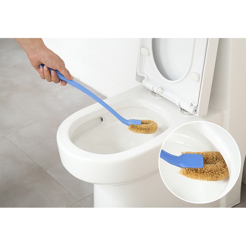 Chổi cọ toilet xơ dừa, đầu cong