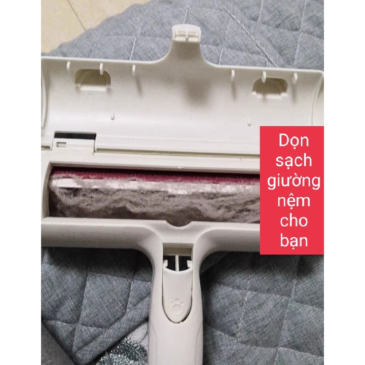 Combo Cây Lăn Lông Mèo Tĩnh Điện Không Thay Lõi - Siêu Tiết Kiệm Kèm Găng Tay Chải Lông Mèo