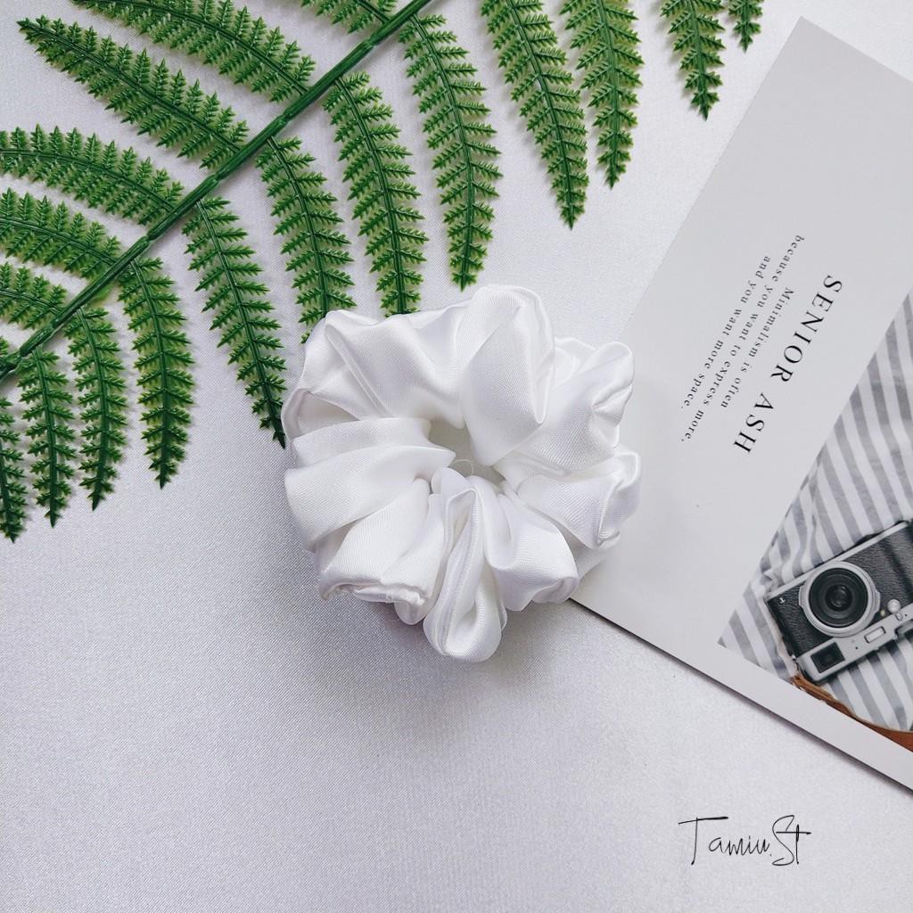 Scrunchies - Cột tóc scrunchie vải lụa bóng - Size nhỏ 8cm