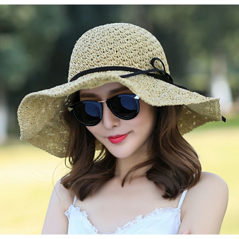 Nón rộng vành đi biển đẹp mũ chống nắng UV gấp gọn Lh0917399527