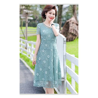 Váy trung niên mùa hè của mẹ- New- Thêu