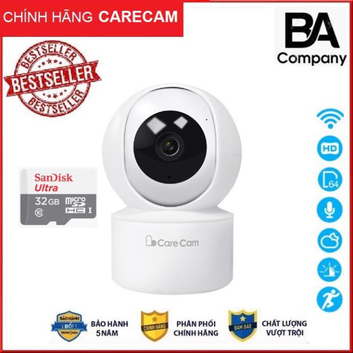 Camera Ip Wifi CareCam YH200 Độ Phân Giải 2.0Mpx - Xoay Theo Chuyển Động Bảo Hành 60 Tháng