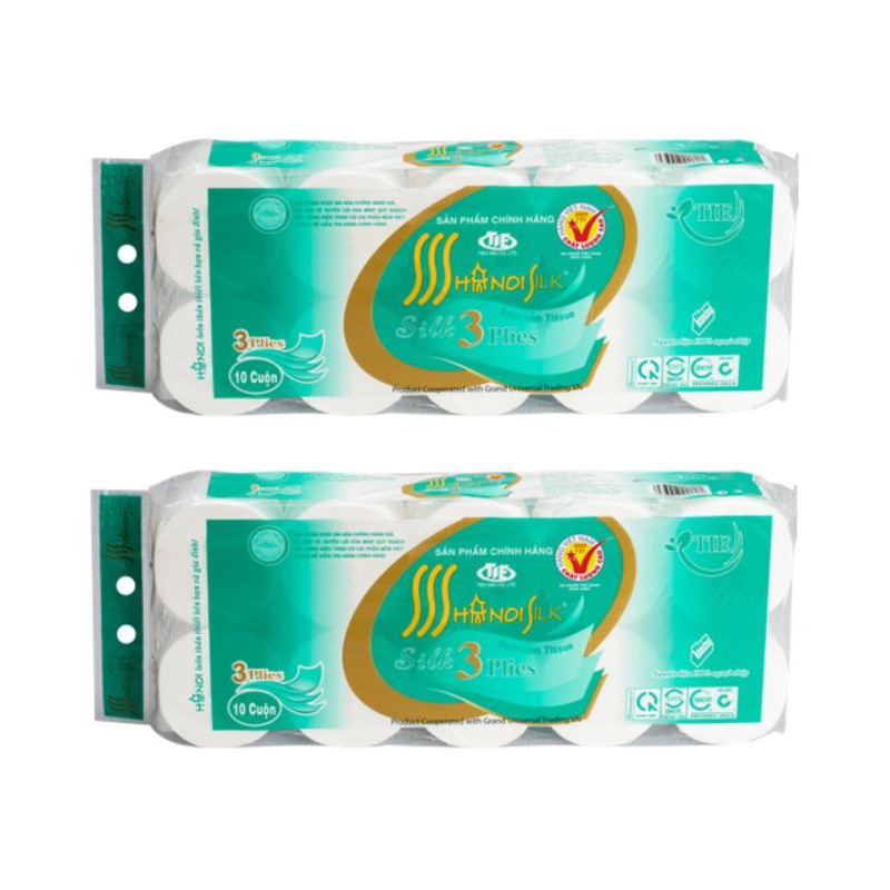 COMBO 2 BỊCH GIẤY VỆ SINH HÀ NỘI 3 LỚP SIÊU DAI 1.6KG