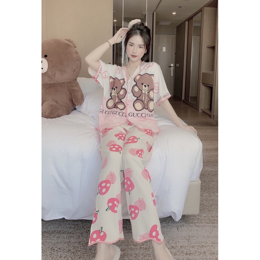 Đồ bộ nữ PIJAMA LỤA mặc nhà, mặc ngủ tiểu thư tay ngắn, quần dài, chất liệu lụa mango mát cao cấp mùa hè &lt;58kg