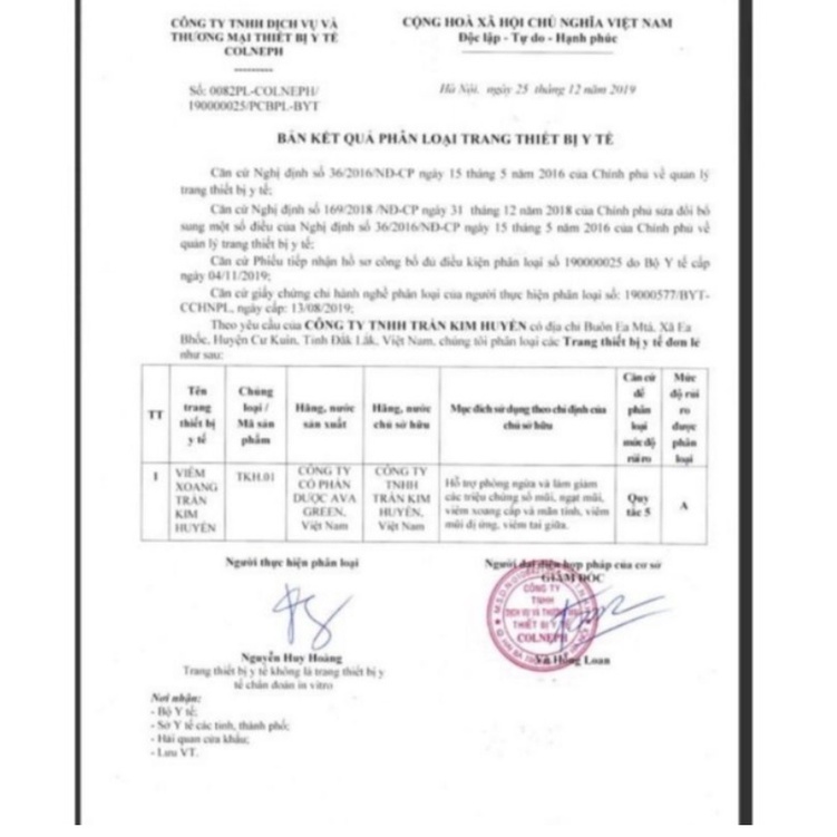 Nước Nhỏ Mũi Viêm Xoang Trần Kim Huyền 10ml, Sản phẩm của dân tộc Dao