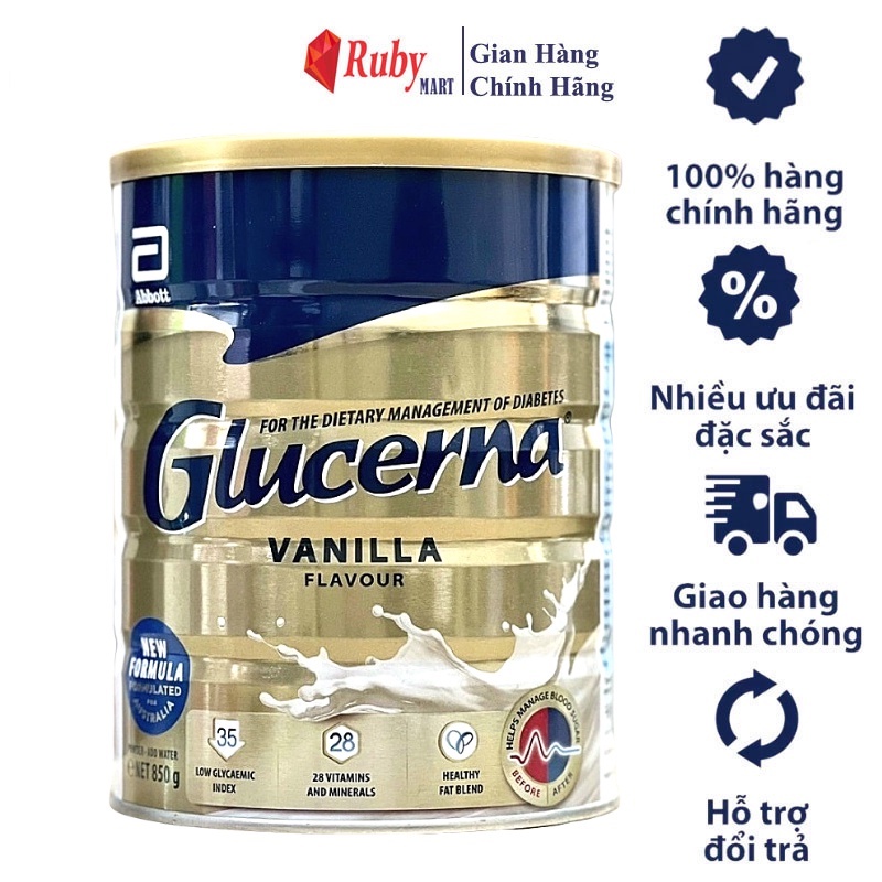 Sữa Bột Glucerna 850gr Úc Dành Cho Người Tiểu Đường