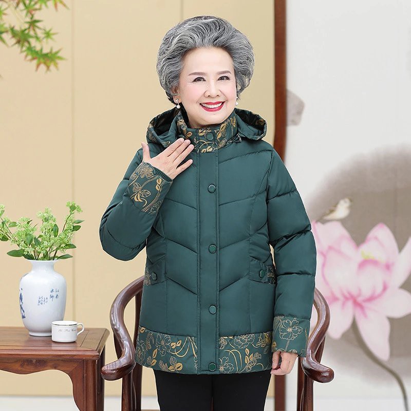 Áo phao cho nữ trung tuổi, Áo khoác mua đông cho người già, áo khoác ba lớp cực ấm AR42