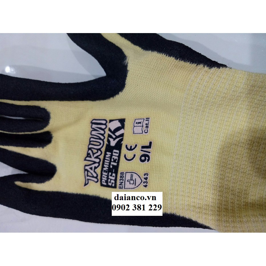 Găng tay Takumi phủ nitrile màu vàng (chống cắt SG-730)