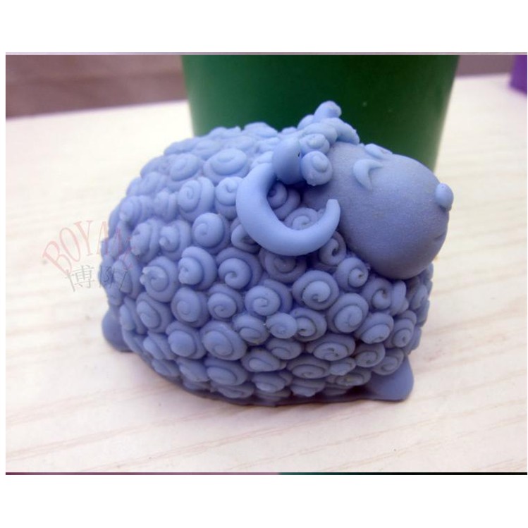 Khuôn Con Cừu Tai Xoắn - KHUÔN SILICON HOA NỔI 4D