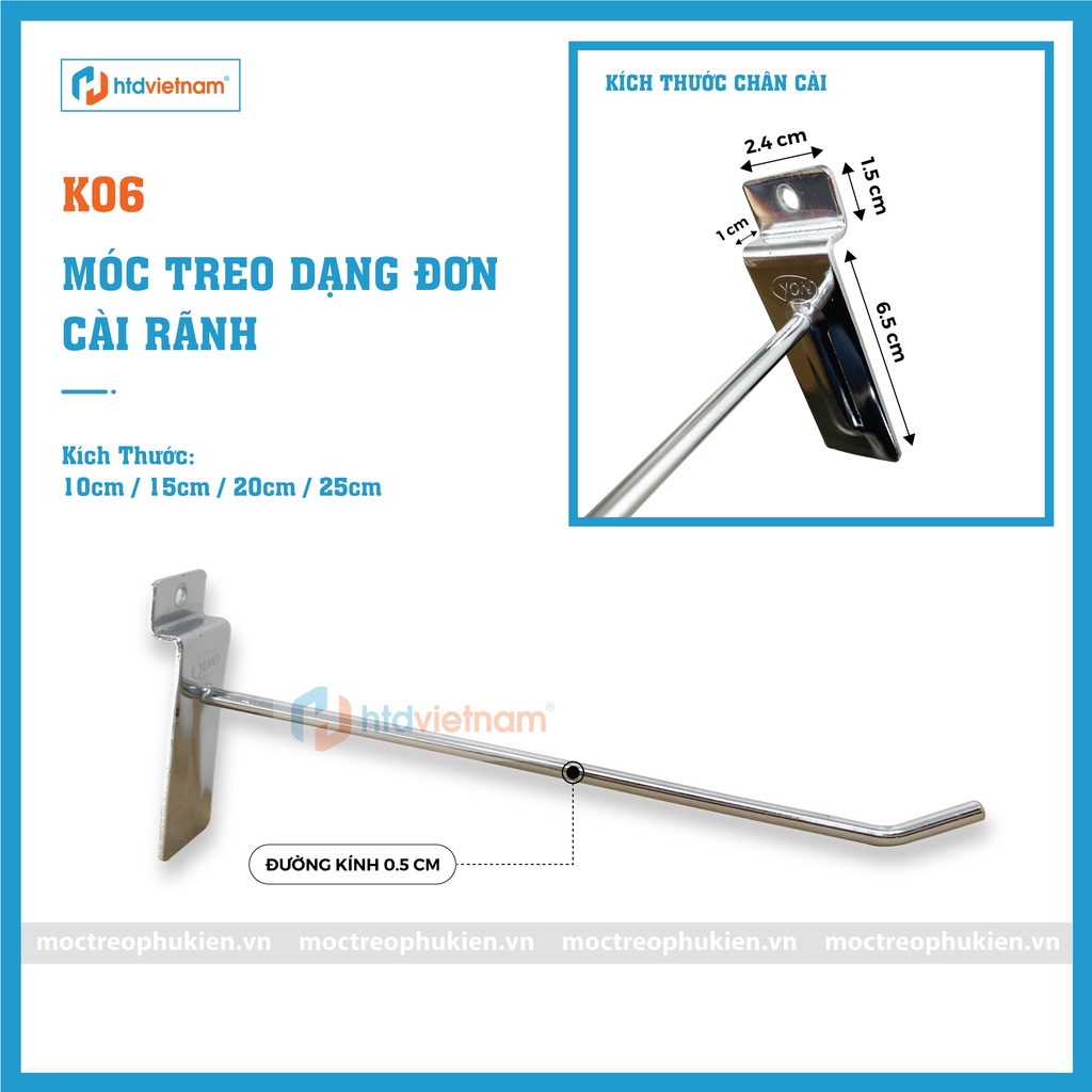 MÓC TREO HÀNG HÓA TRƯNG BÀY DẠNG ĐƠN CÀI RÃNH ( sét 100 cái )