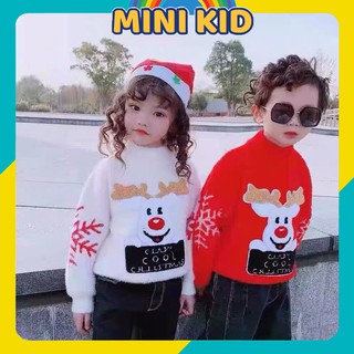 Áo Nỉ Tuần Lộc Diện Giáng Sinh Noel Cho Bé Trai Bé Gái 10-25kg TL02