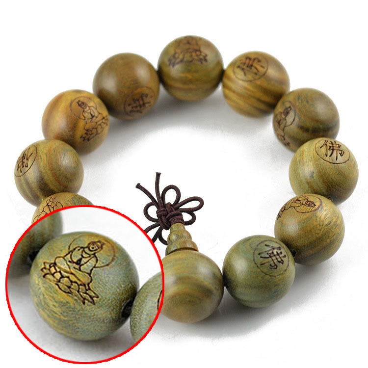 Chuỗi Hạt Gỗ Đàn Hương 10-20mm Đeo Tay Phong Cách Phật Giáo