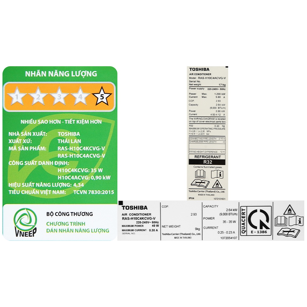 [MIỄN PHÍ GIAO LẮP] RAS-H10C4KCVG-V - Máy lạnh Toshiba 1 HP Inverter RAS-H10C4KCVG-V (hàng chính hãng)