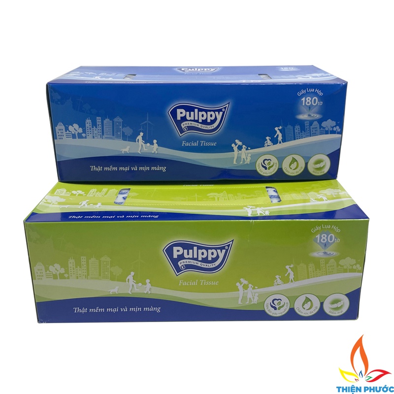 Khăn giấy ăn vuông Pulppy 180 tờ, giấy ăn cao cấp SUKADO