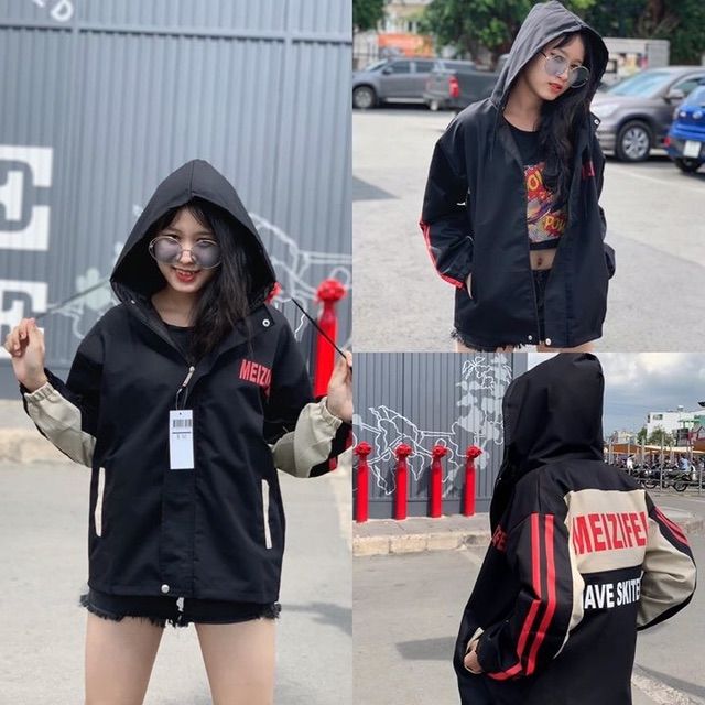 Áo khoác kaki unisex nam nữ phối màu meizifei có ảnh thật | BigBuy360 - bigbuy360.vn