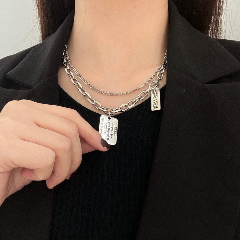 Vòng cổ Hai Lớp Dày Dặn Phong Cách Hip Hop Âu Mỹ Thời Trang