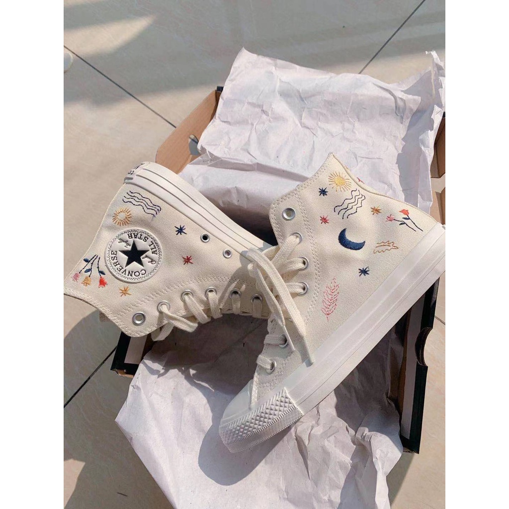 Giày Thể Thao CONVERSE CHUCK TAYLOR ALL STAR Thêu Họa Tiết Phong Cách Cổ Điển 1970s