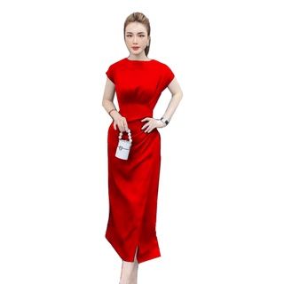 Đầm cổ thuyền nhúng eo cao cấp