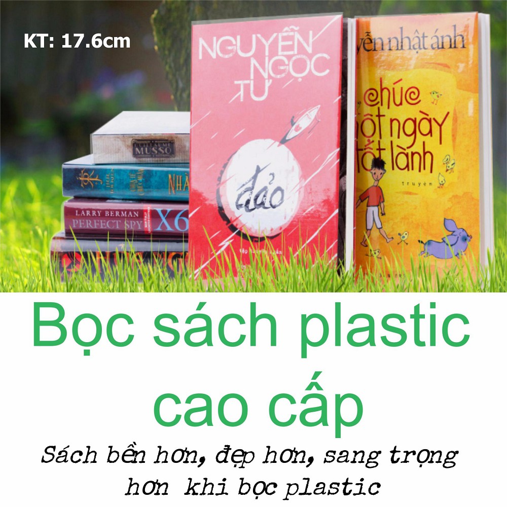 Bọc plastic cao cấp cho sách truyện KT 17.6cm