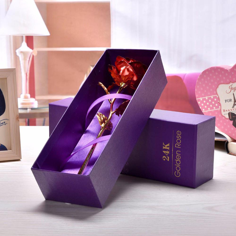 Hoa hồng trang trí mạ vàng 24K