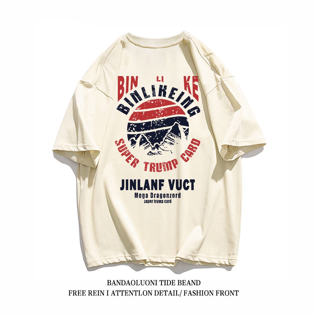 Áo Thun Cotton Tay Ngắn Dáng Rộng In Chữ Phong Cách Retro Mỹ Dành Cho Cặp Đôi