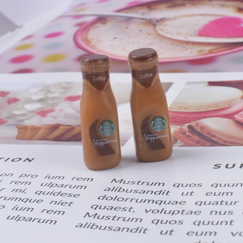 Charm set 05 Café Starbucks Đóng Chai Nhiên Nguyên Liệu Trang Trí Slime