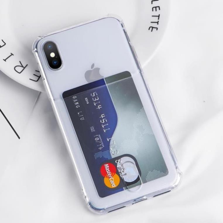 Ốp lưng dẽo trong suốt có khe đựng thẻ cho các dòng iphone TPHCM