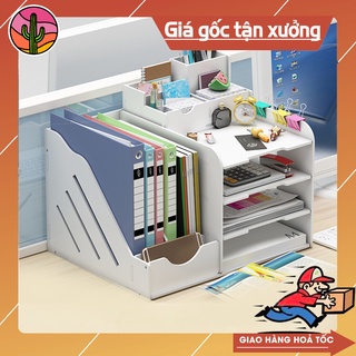 Giá để tài liệu, Kệ giá đựng hồ sơ, giấy a4, tài liệu văn phòng chất liệu gỗ nhựa cao cấp - Cactus Decor