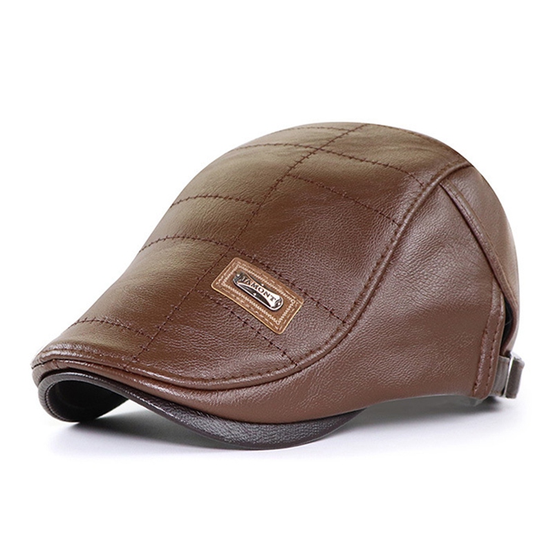 Mũ beret bằng da phong cách cổ điển cá tính cho nam
