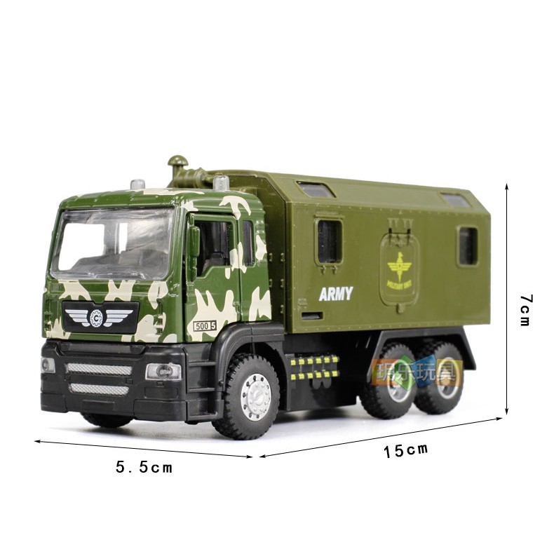 MÔ HÌNH Xe Tải Quân Sự, Xe đồ chơi đầu Kim Loại chống va đập, có nhạc và đèn cho bé  | MINIAUTO tỷ lệ 1:50