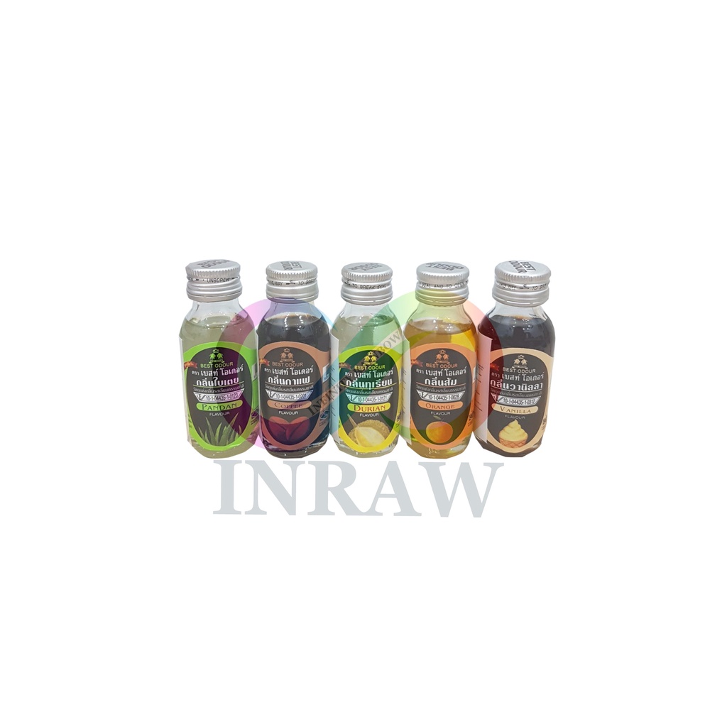 Combo 5 Chai Hương Best Odour xuất xứ Thái Lan chai 30ml (Cam - Vani - Sầu riêng - Cafe - Lá dứa)