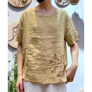 Áo Linen Thêu Hoa Chìm