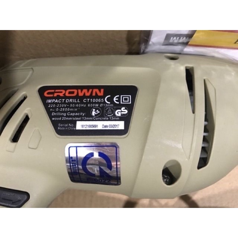 Máy Khoan CROWN CT10065 13mm