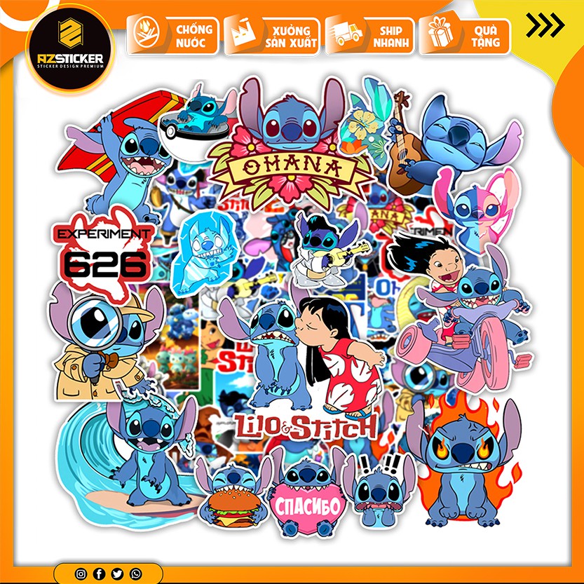 Sticker Stitch Dán Mũ Bảo Hiểm Chống Nước Cắt Sẵn Từng Hình | STK44 | Hình Dán Laptop Điện Thoại Bình Nước Macbook Vali