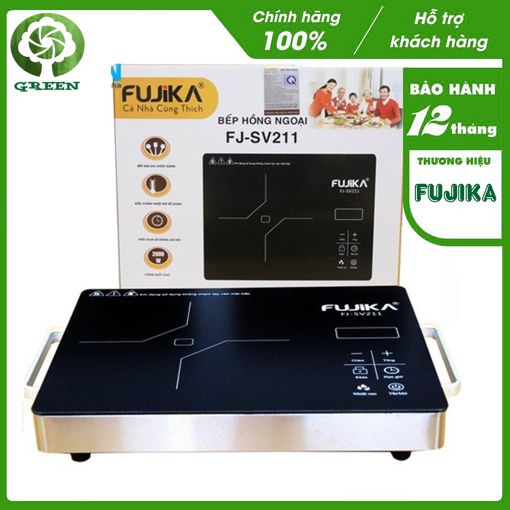 ஐ♠Bếp Hồng Ngoại 2000W Fujika FJ-SV211/Midea MD-SV222 Mặt Kính Cường Lực không kén nồi, Có Thể Nướng Trực Tiếp Trên