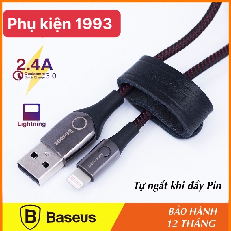 Cáp sạc nhanh Iphone Cáp sạc tự ngắt Baseus, chống chai pin, dây dù chắc chắn, dài 1M, Type Usb to type Lightning