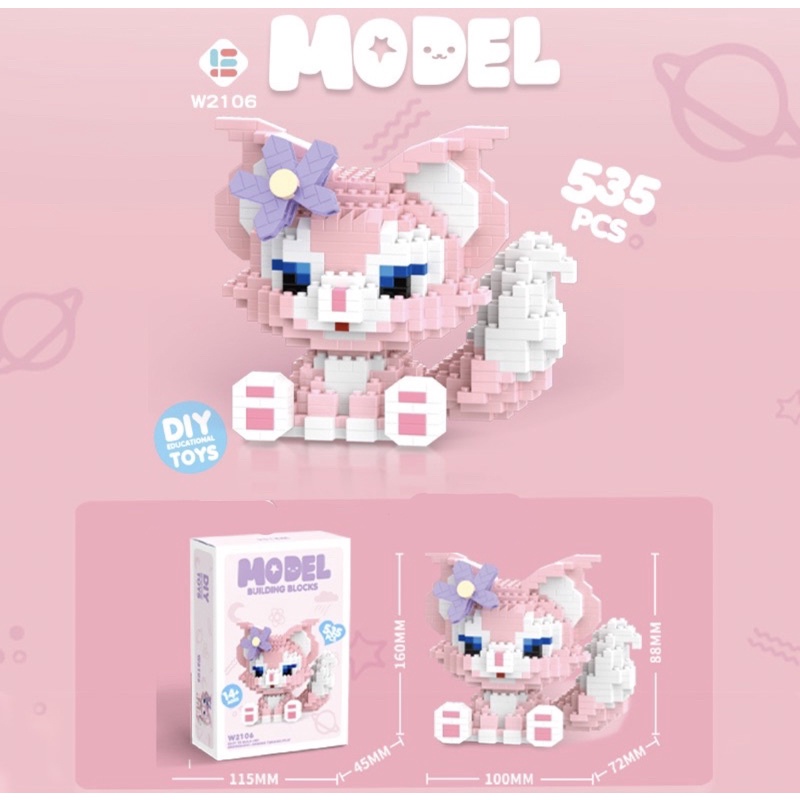 Mô Hình 3D Lắp Ráp Thỏ Stella Lou và Bạn Bè Dạng Nanoblock