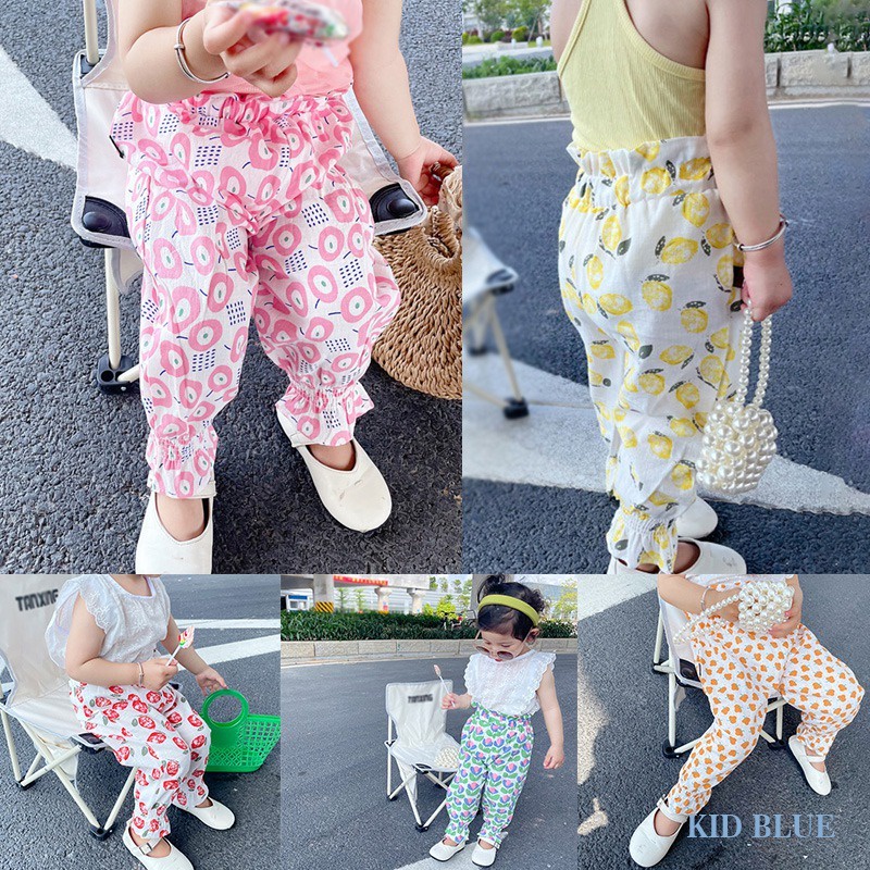 Quần Dài Thể Thao Ống Phồng Chống Muỗi Thời Trang Mùa Hè Cho Bé Gái