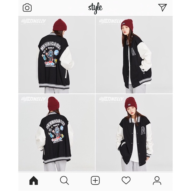 Áo khoác nelly tay da chất dày dặn sale (có sẵn) chữ a