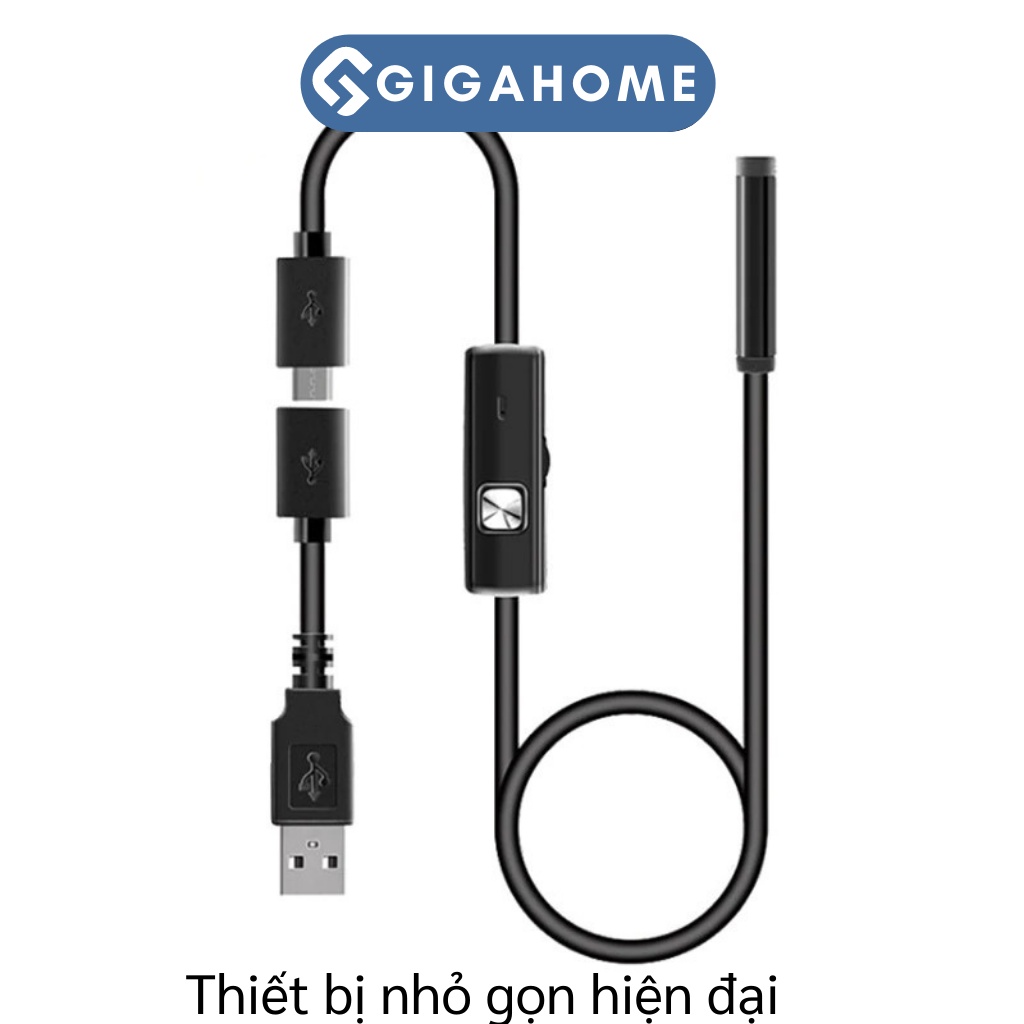 Camera Nội Soi Tường Chống Nước Siêu Nhỏ 5.5mm Dài 1m GIGAHOME Cho Máy Tính Và Androi 8826
